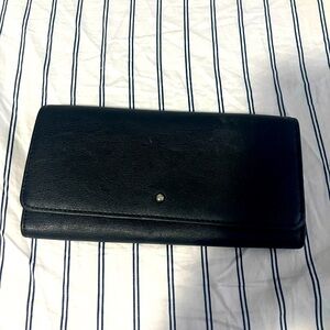 Black Universal Thread Leather Wallet‎
